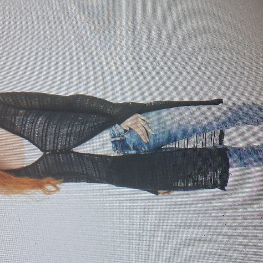 Black Sheer Long Cardigan Size Xl